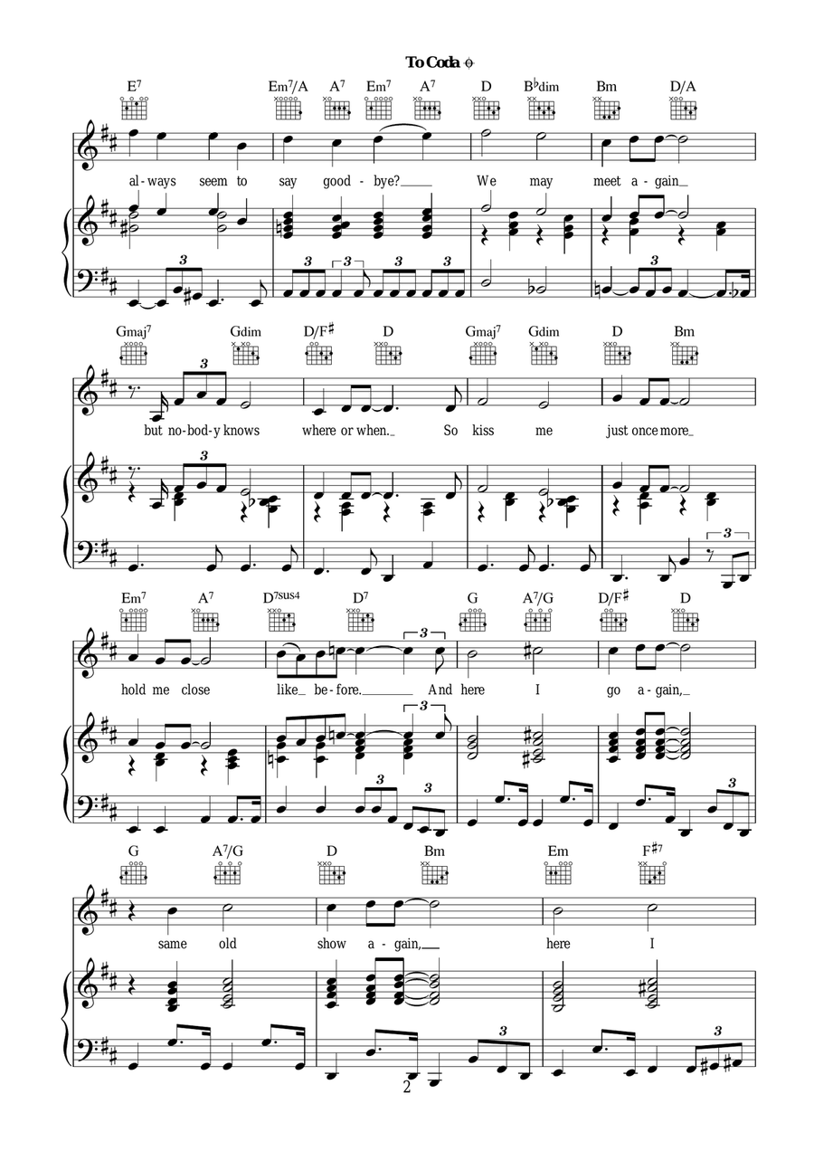 Here I Go Again (from Guys And Dolls) Piano, Vocal scores gallery preview page 2