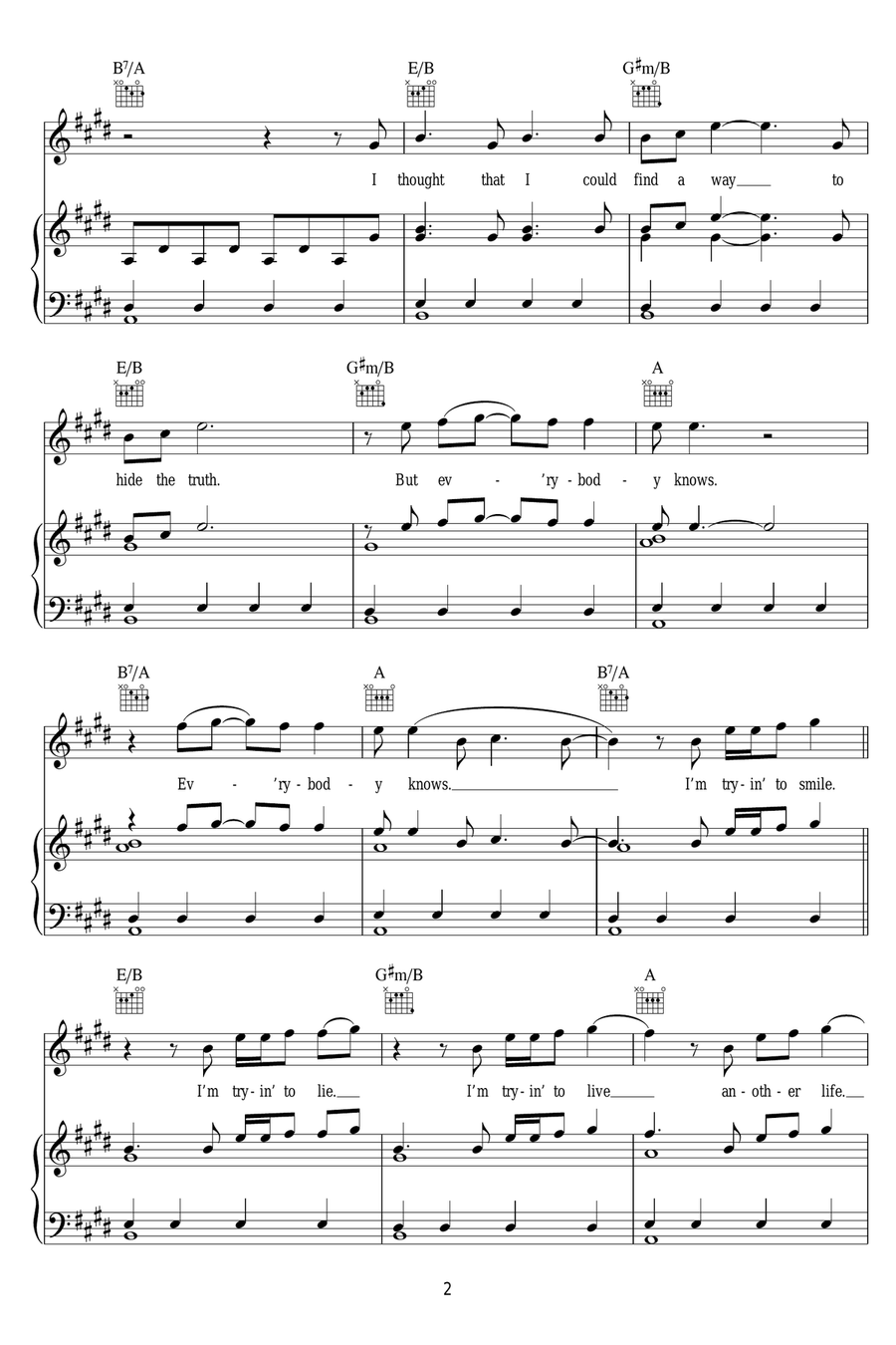 Car With No Wheels (Aka Me Without You) Piano, Vocal scores gallery preview page 2