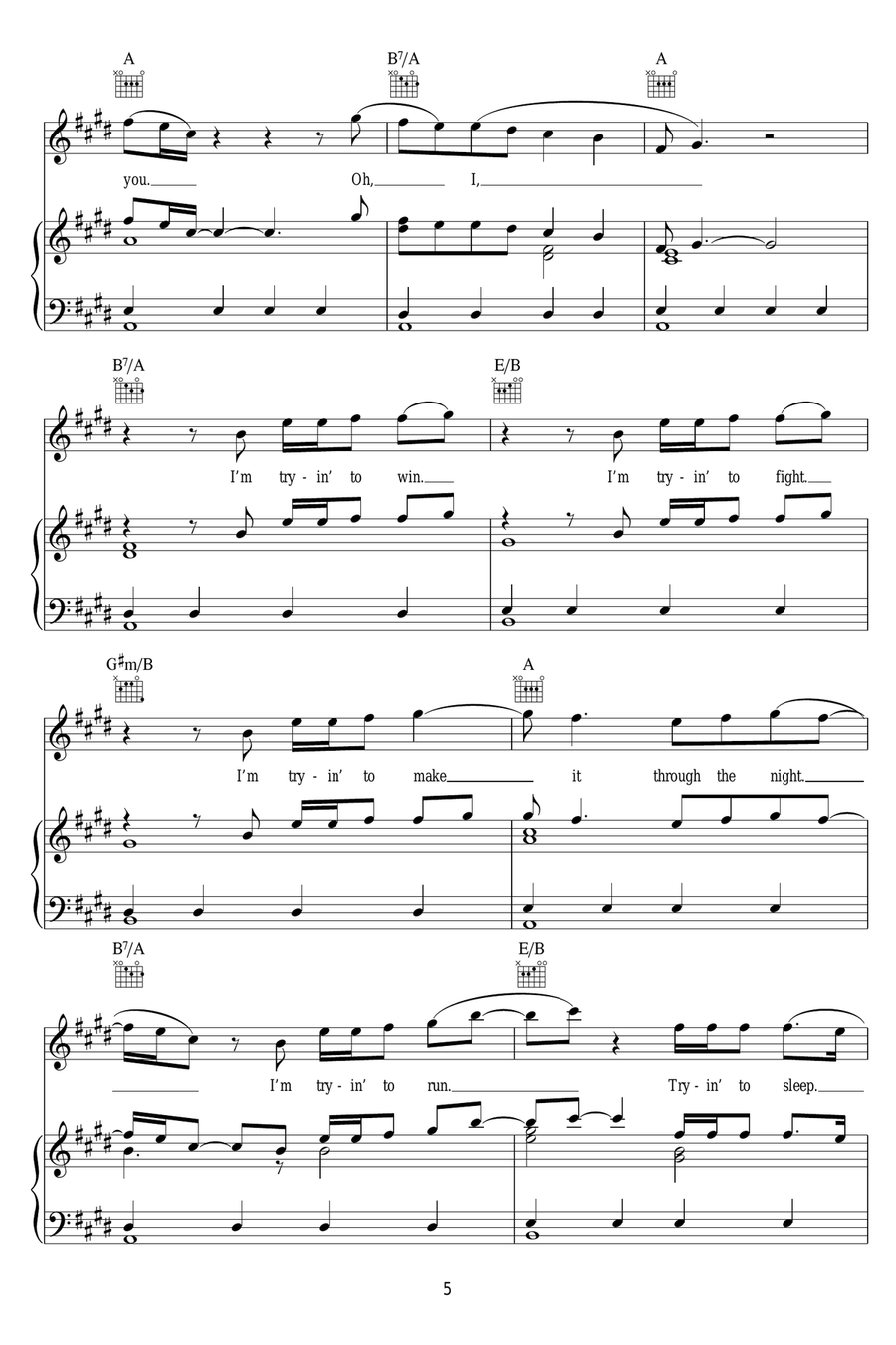 Car With No Wheels (Aka Me Without You) Piano, Vocal scores gallery preview page 5