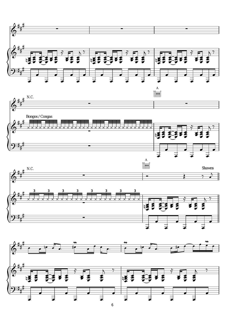 Chaiyya Chaiyya Chaiyya Chaiyya Piano, Vocal scores gallery preview page 6