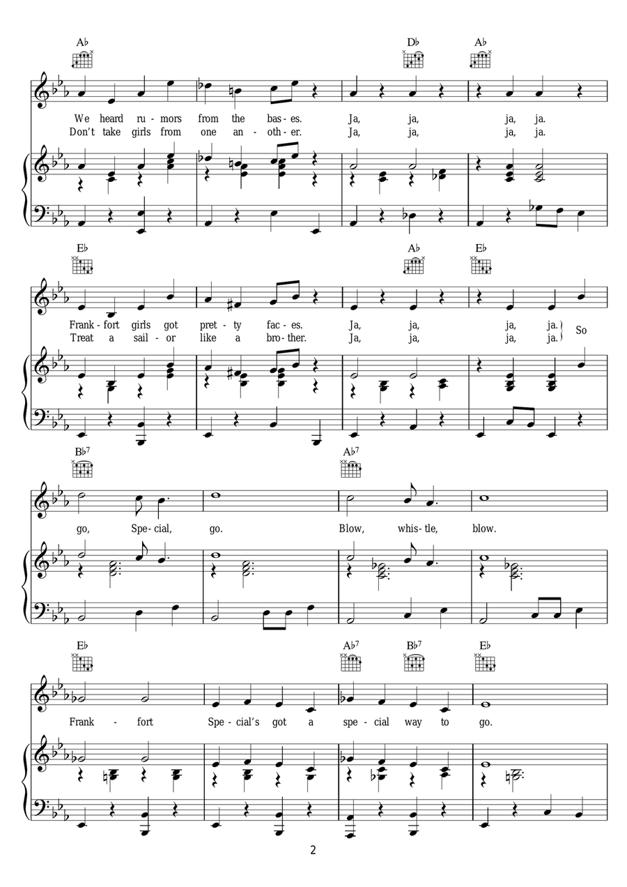 Frankfort Special Frankfort Special Piano, Vocal scores gallery preview page 2