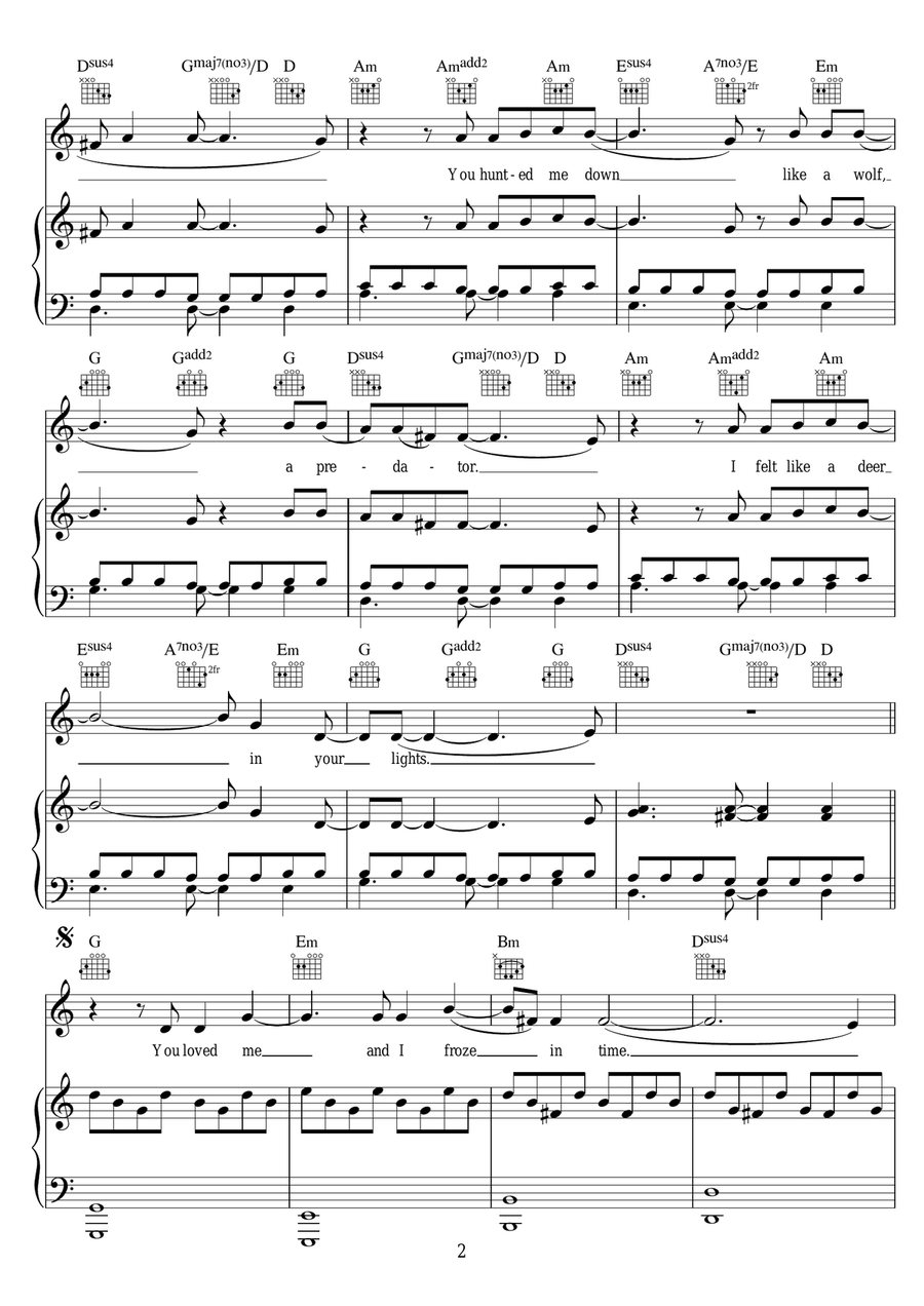 She Wolf (Falling To Pieces) (featuring Sia) Piano, Vocal scores gallery preview page 2
