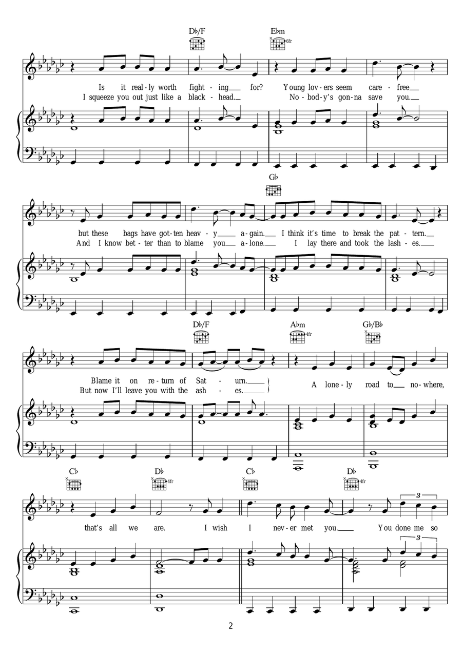 I Wish I Never Met You I Wish I Never Met You Piano, Vocal scores gallery preview page 2
