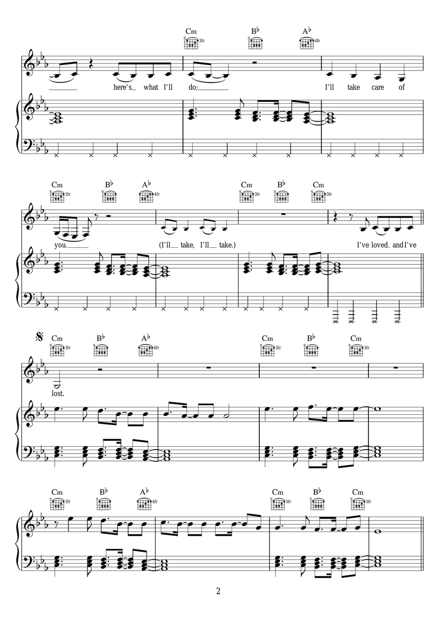 Take Care (featuring Rihanna) Piano, Vocal scores gallery preview page 2