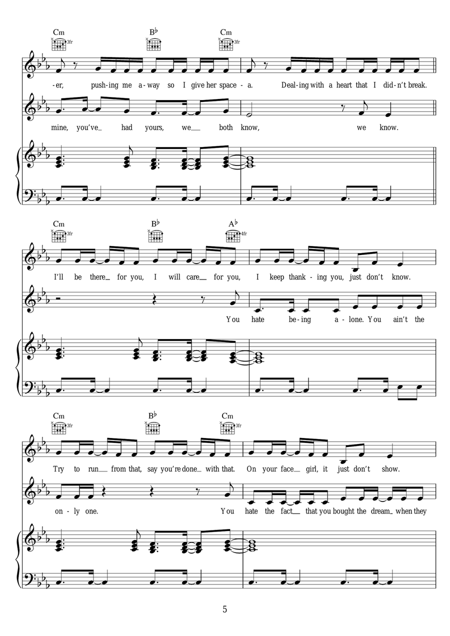 Take Care (featuring Rihanna) Piano, Vocal scores gallery preview page 5