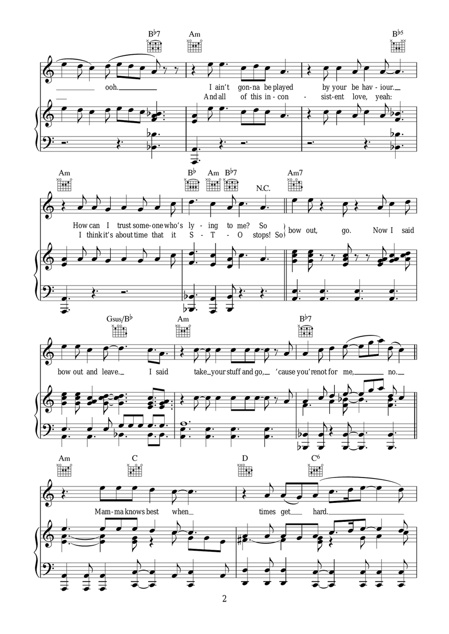 Mamma Knows Best Mamma Knows Best Piano, Vocal scores gallery preview page 2
