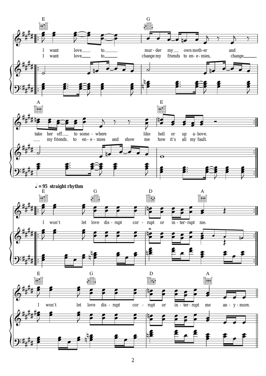 Love Interruption Love Interruption Piano, Vocal scores gallery preview page 2