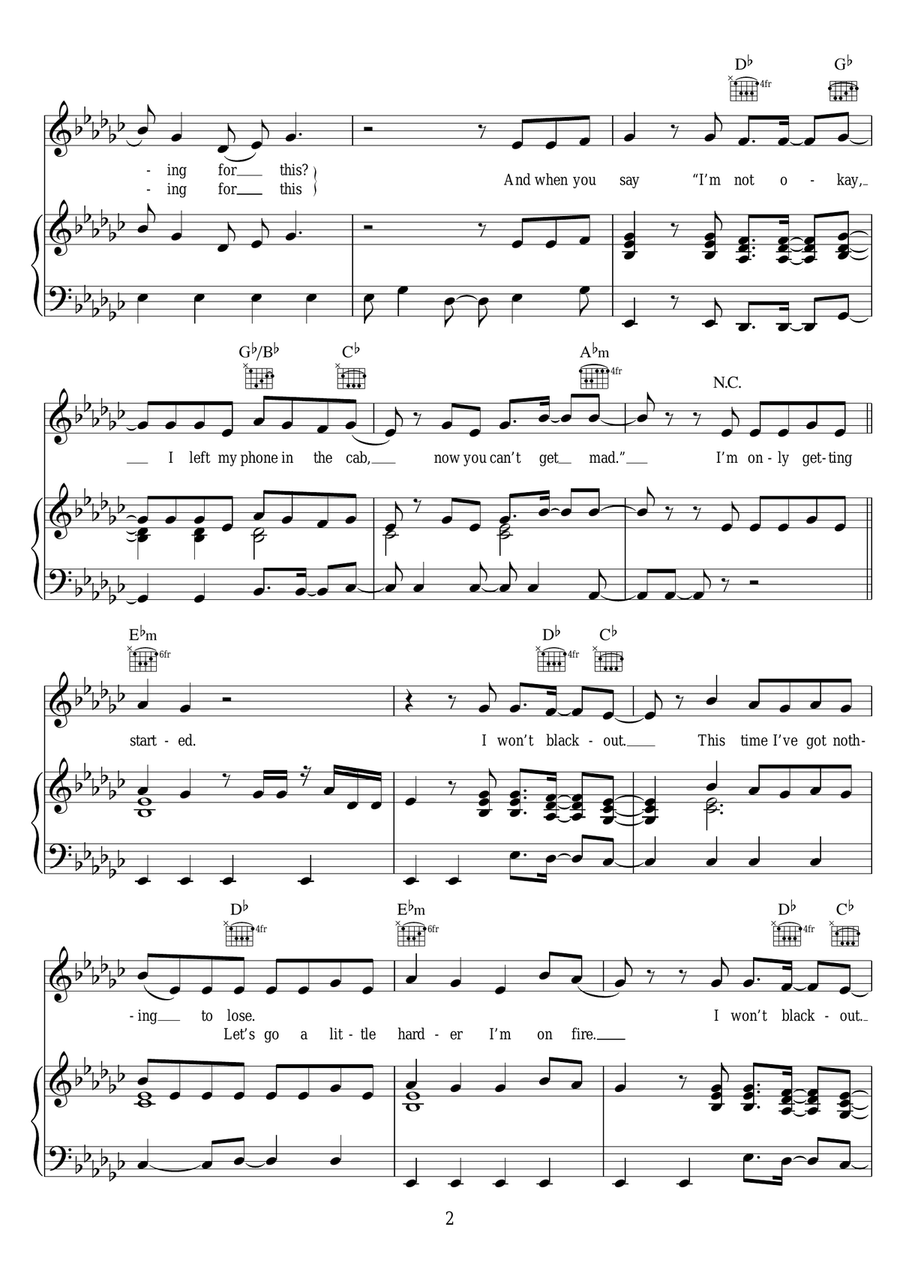 Blackout Blackout Piano, Vocal scores gallery preview page 2
