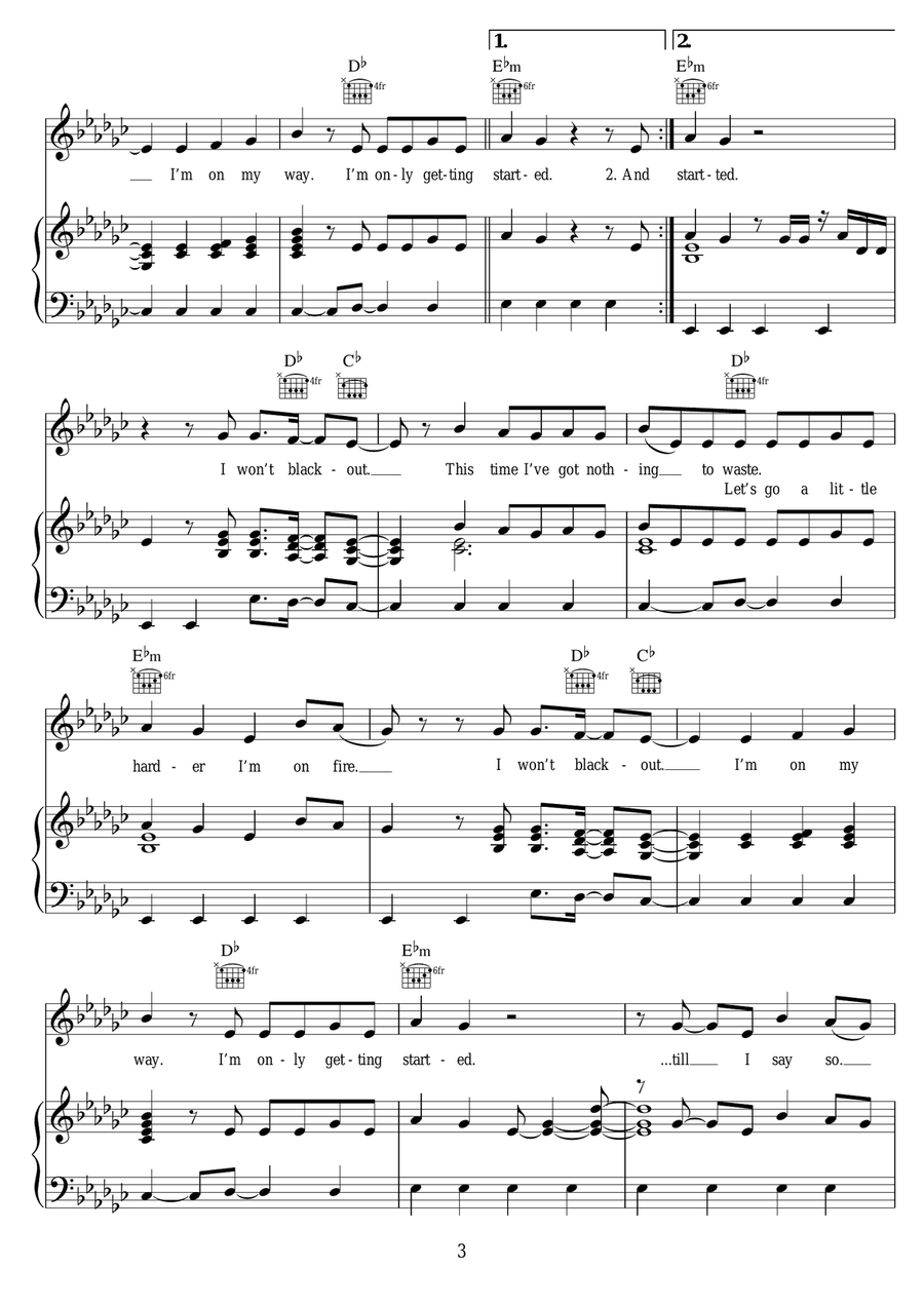 Blackout Blackout Piano, Vocal scores gallery preview page 3