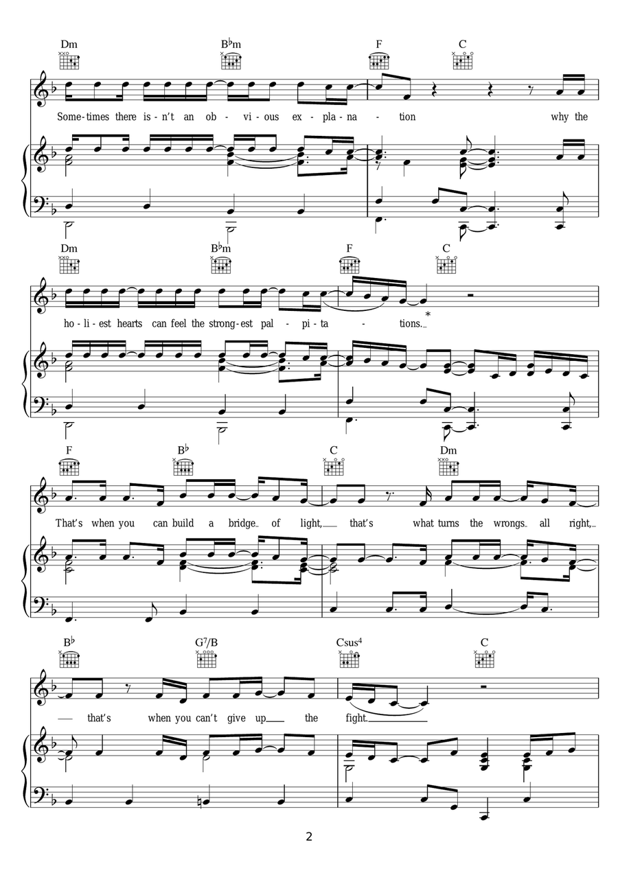 Bridge Of Light Bridge Of Light Piano, Vocal scores gallery preview page 2