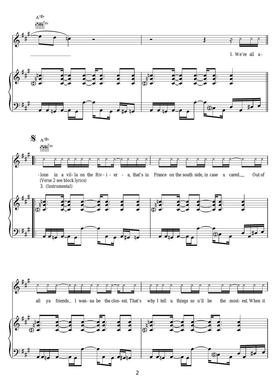 Sexy M.F. Sexy M.F. Piano, Vocal scores gallery preview page 2