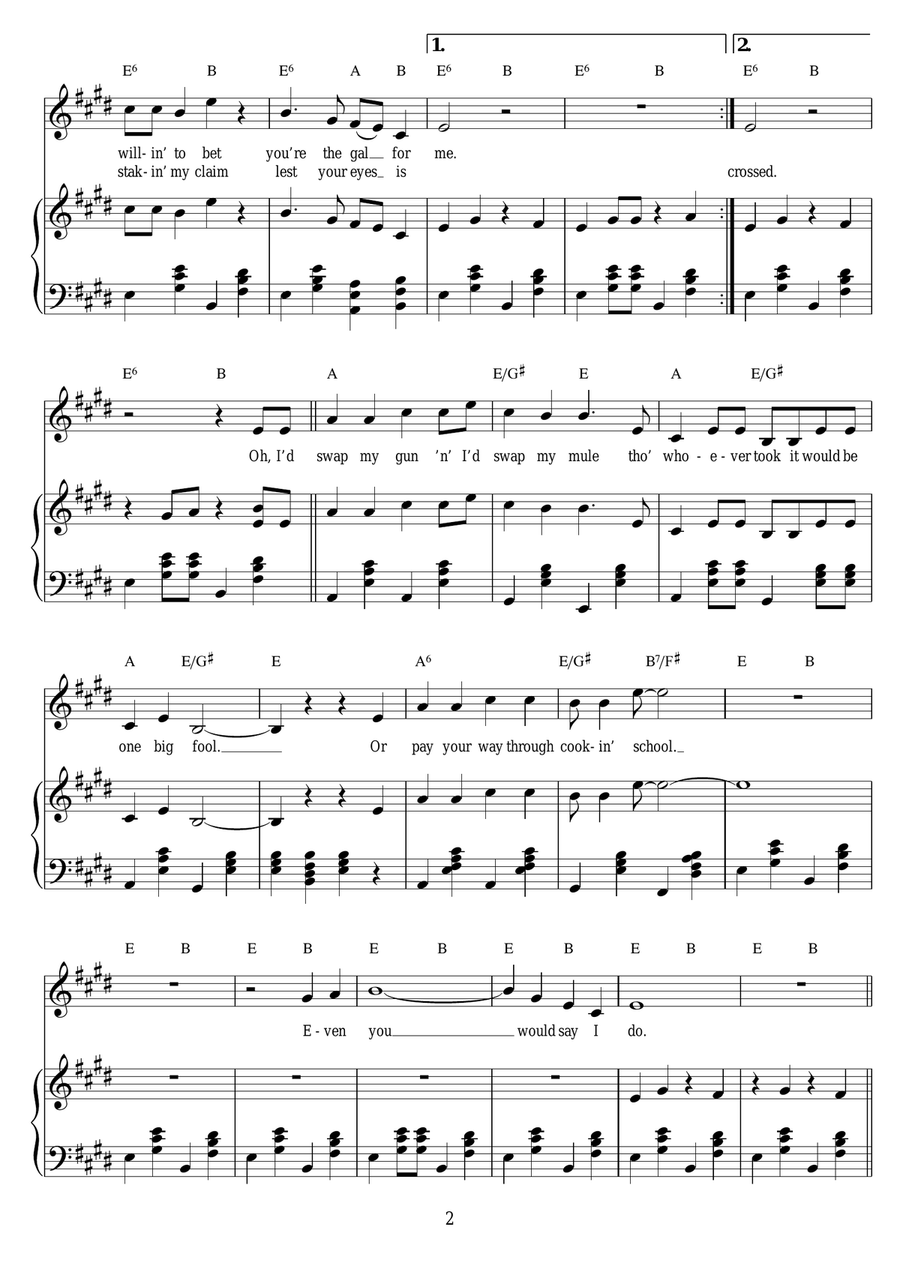 Bless Yore Beautiful Hide (from 'Seven Brides For Seven Brothers') Piano, Vocal scores gallery preview page 2
