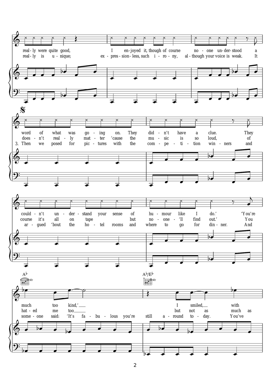 Yesterday, When I Was Mad Piano, Vocal scores gallery preview page 2