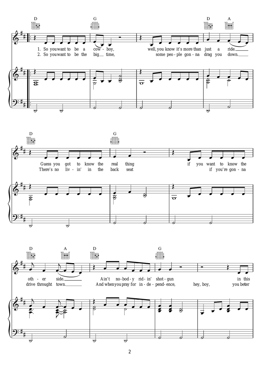 Stick To Your Guns Stick To Your Guns Piano, Vocal scores gallery preview page 2
