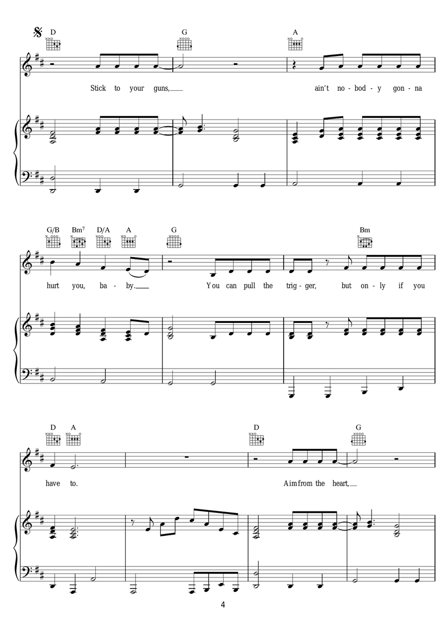 Stick To Your Guns Stick To Your Guns Piano, Vocal scores gallery preview page 4