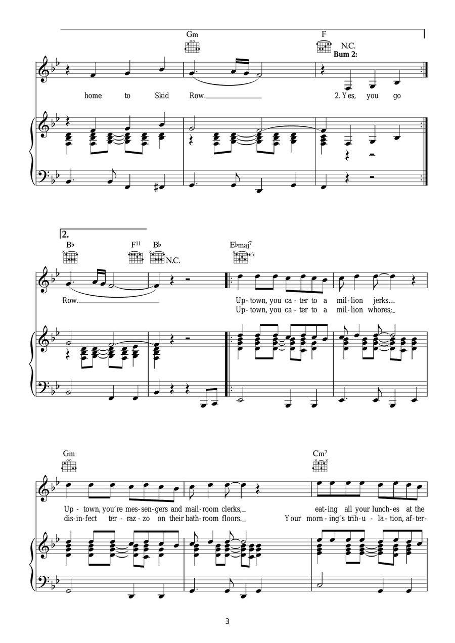 Skid Row (Downtown) (from Little Shop of Horrors) Piano, Vocal scores gallery preview page 3