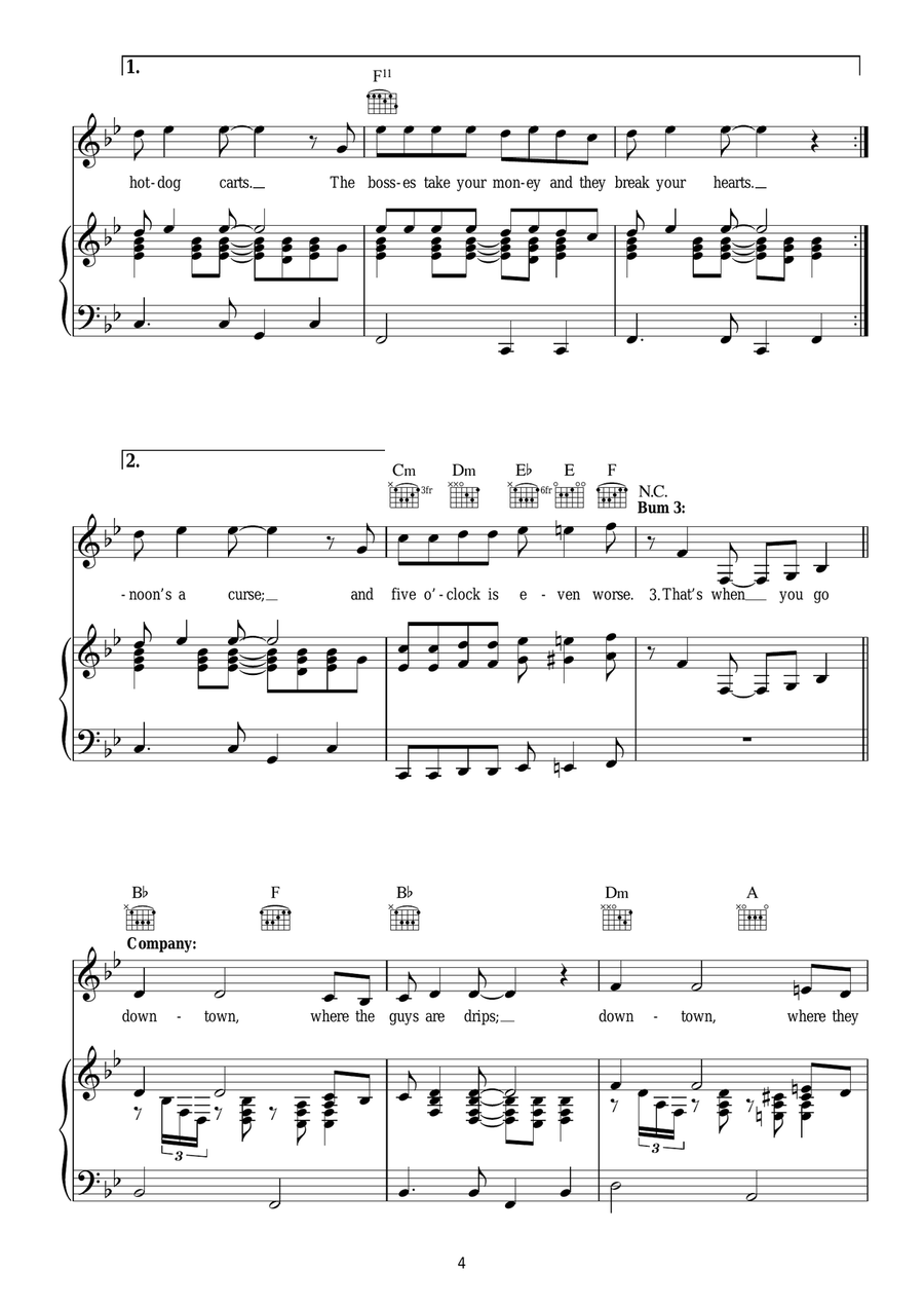 Skid Row (Downtown) (from Little Shop of Horrors) Piano, Vocal scores gallery preview page 4