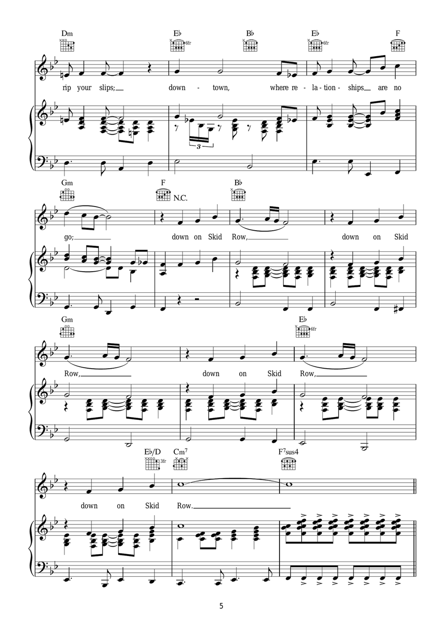 Skid Row (Downtown) (from Little Shop of Horrors) Piano, Vocal scores gallery preview page 5