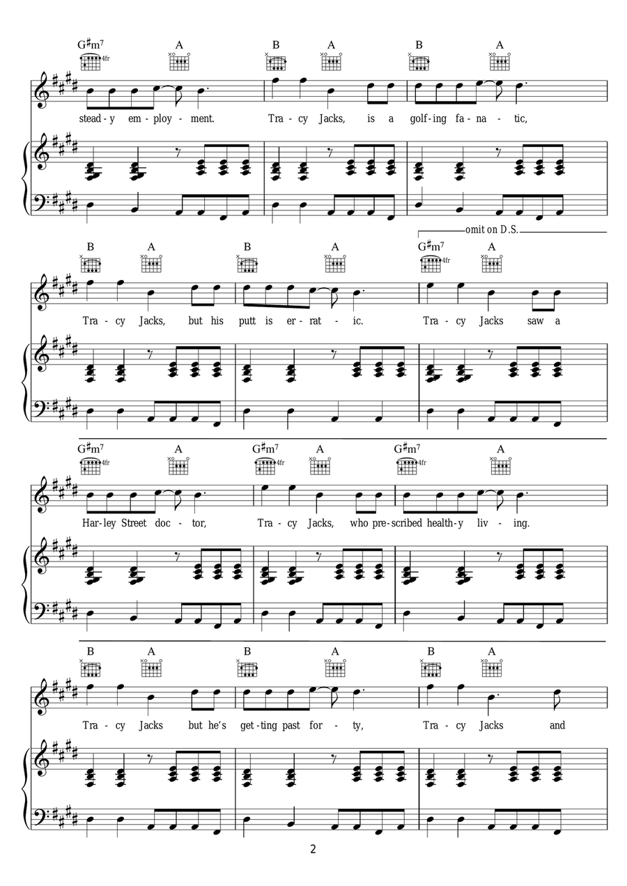 Tracy Jacks Tracy Jacks Piano, Vocal scores gallery preview page 2