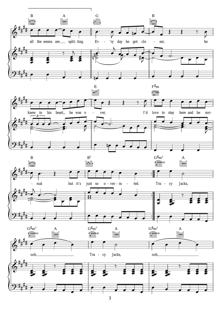 Tracy Jacks Tracy Jacks Piano, Vocal scores gallery preview page 3