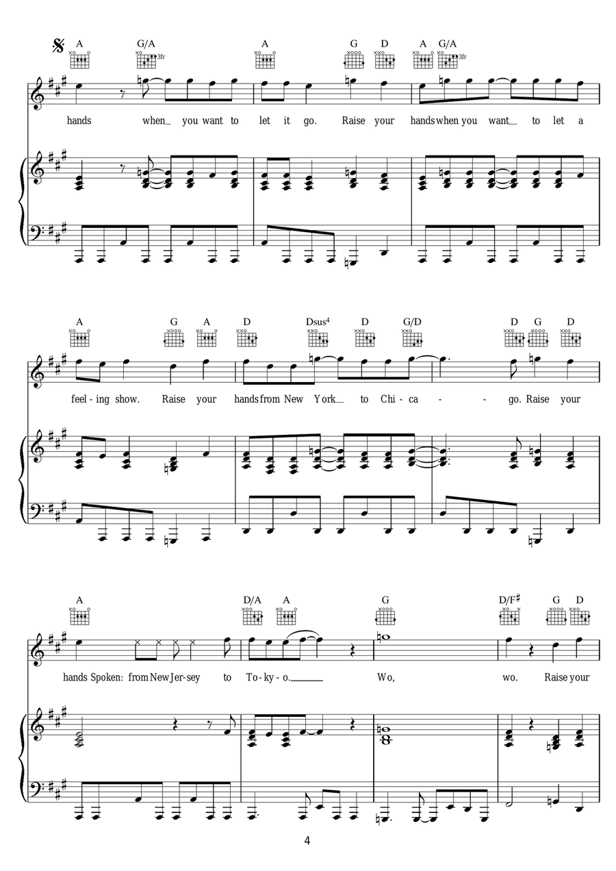 Raise Your Hands Raise Your Hands Piano, Vocal scores gallery preview page 4