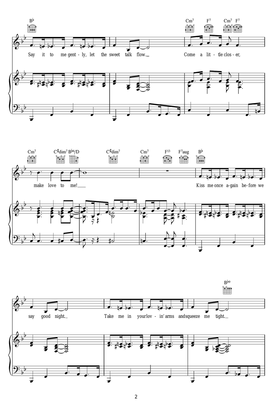 Make Love To Me Make Love To Me Piano, Vocal scores gallery preview page 2