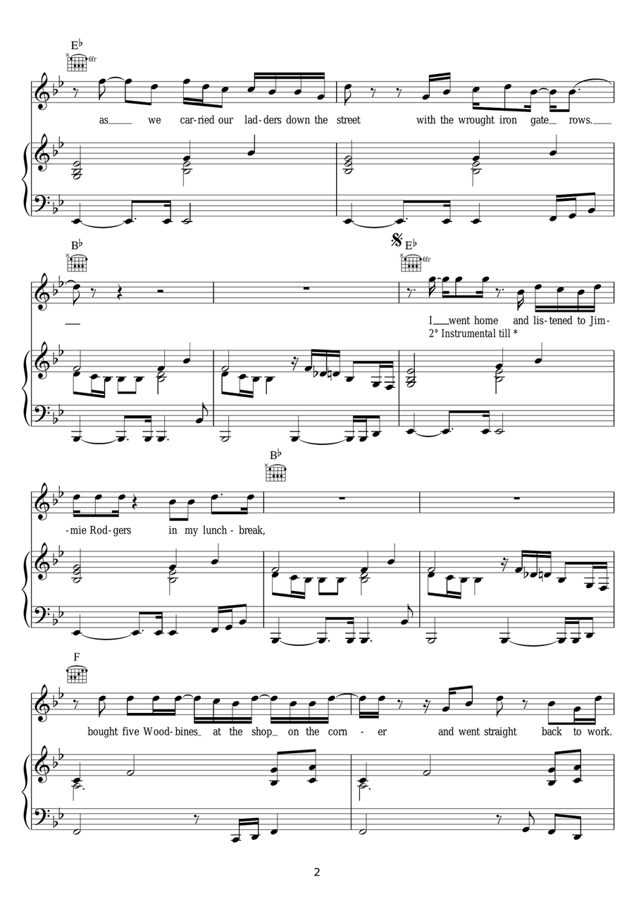 Cleaning Windows Cleaning Windows Piano, Vocal scores gallery preview page 2