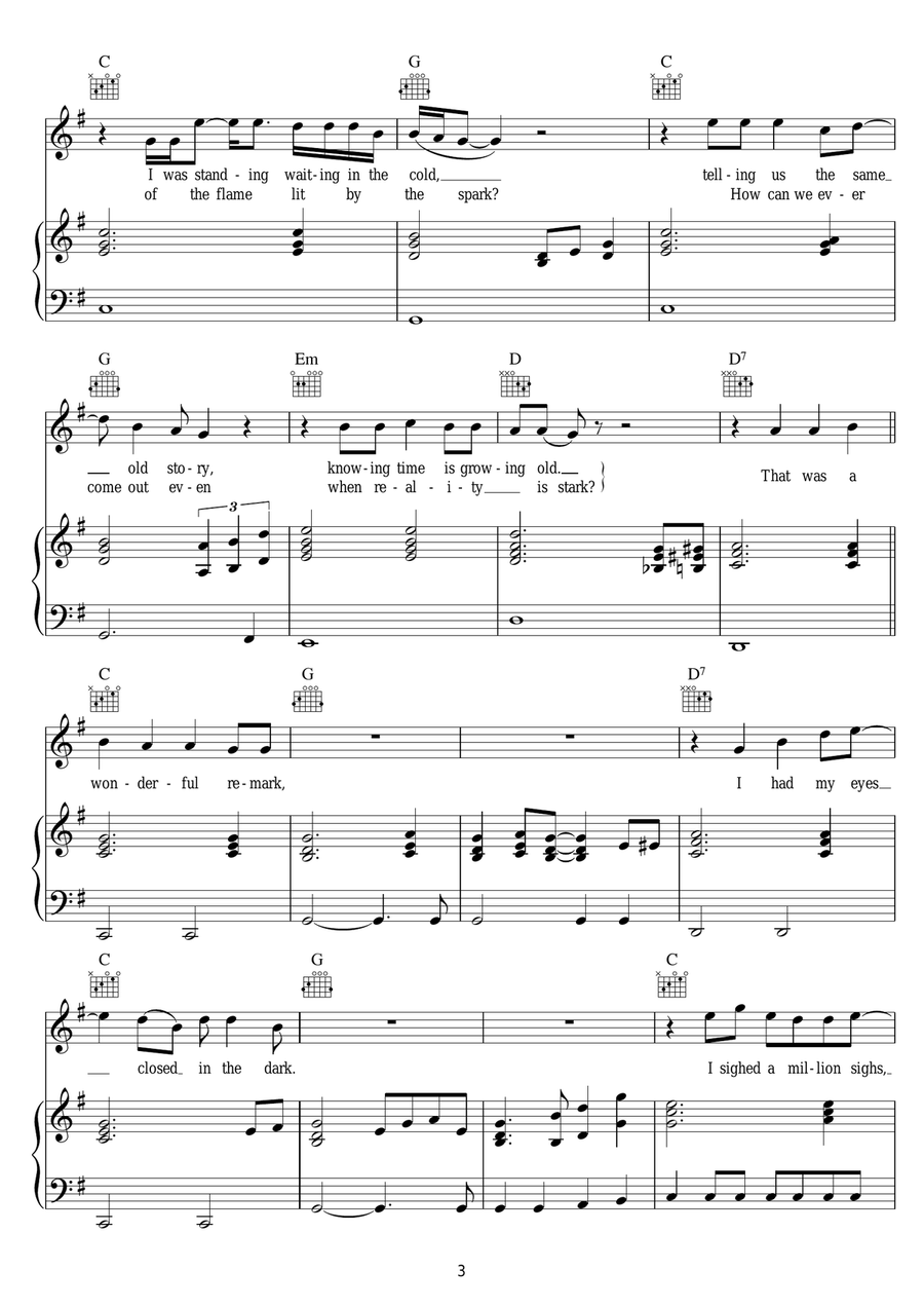 Wonderful Remark Wonderful Remark Piano, Vocal scores gallery preview page 3