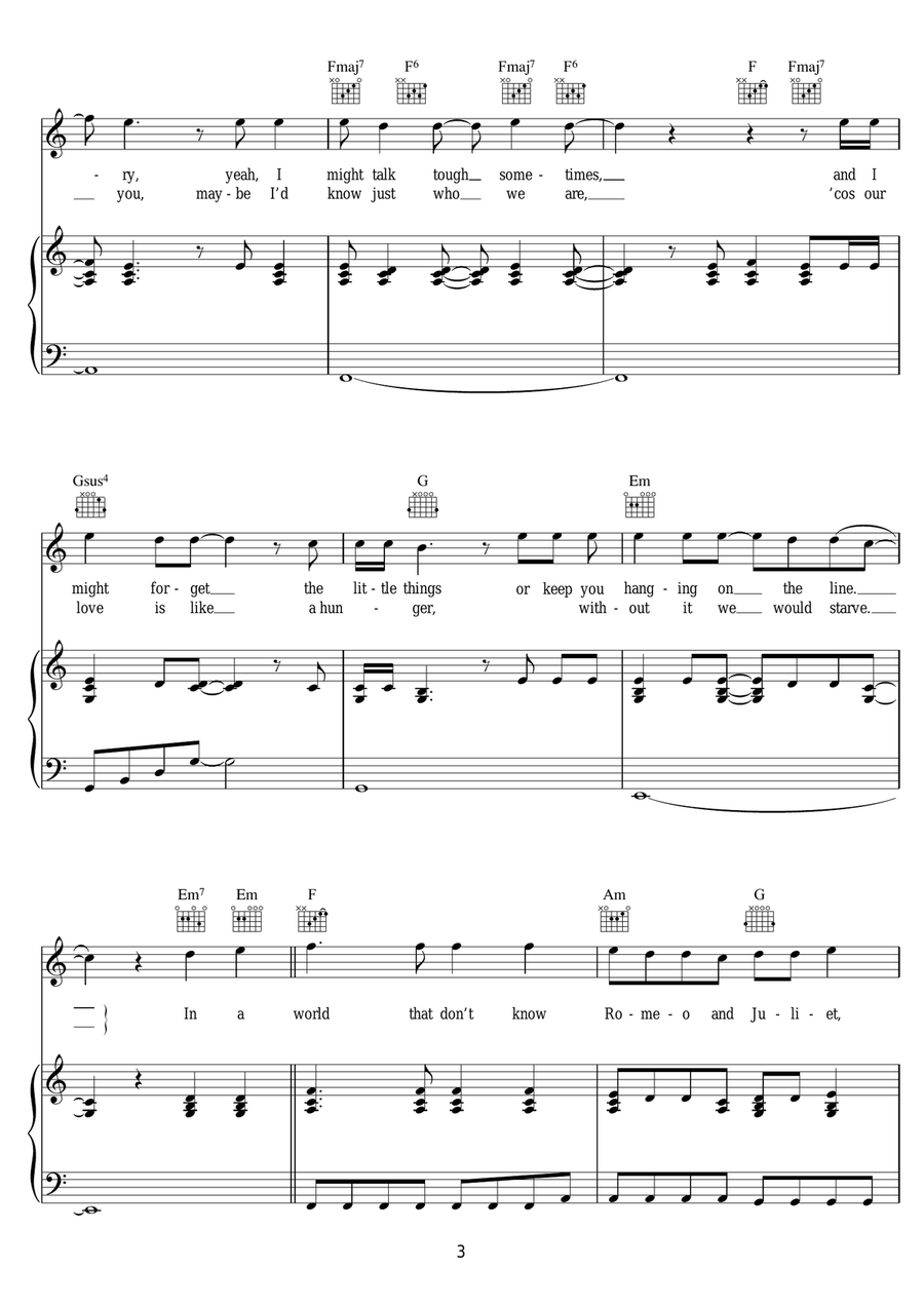 I'd Die For You I'd Die For You Piano, Vocal scores gallery preview page 3