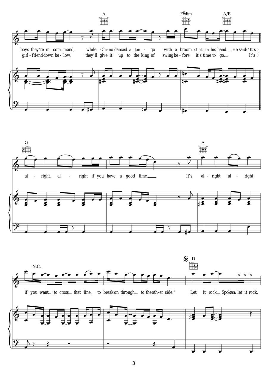 Let It Rock Let It Rock Piano, Vocal scores gallery preview page 3
