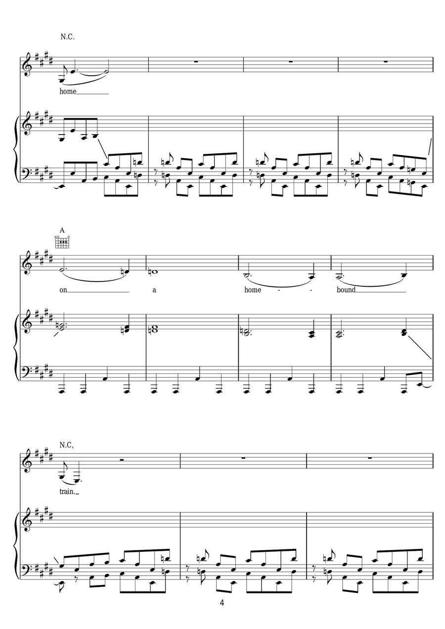 Homebound Train Homebound Train Piano, Vocal scores gallery preview page 4