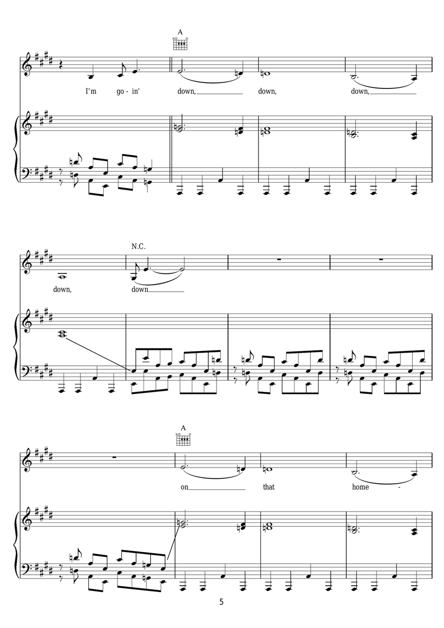 Homebound Train Homebound Train Piano, Vocal scores gallery preview page 5