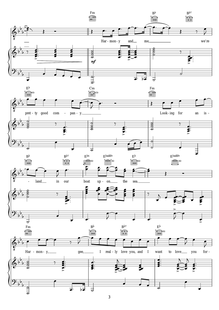 Harmony Harmony Piano, Vocal scores gallery preview page 3