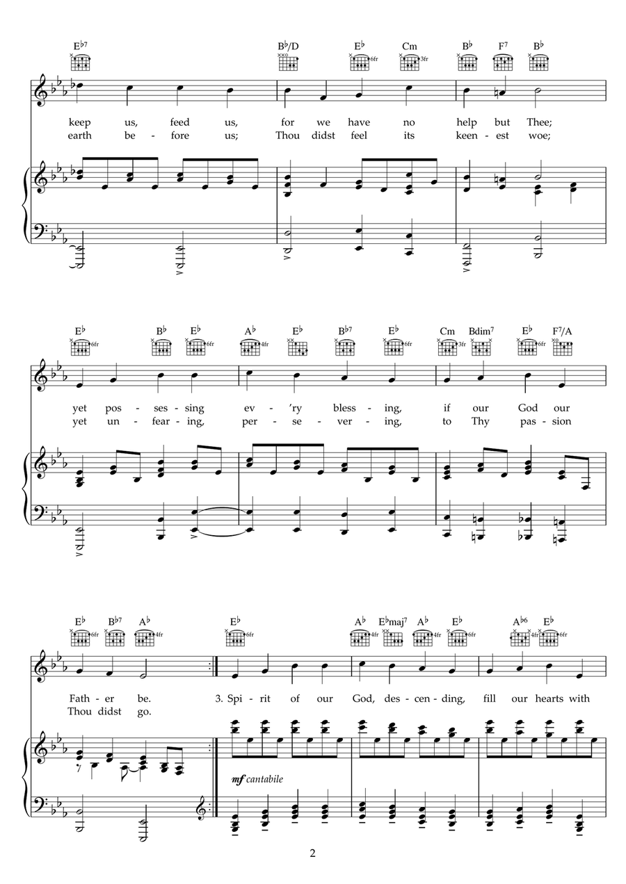 Lead Us Heavenly Father, Lead Us Piano, Vocal scores gallery preview page 2