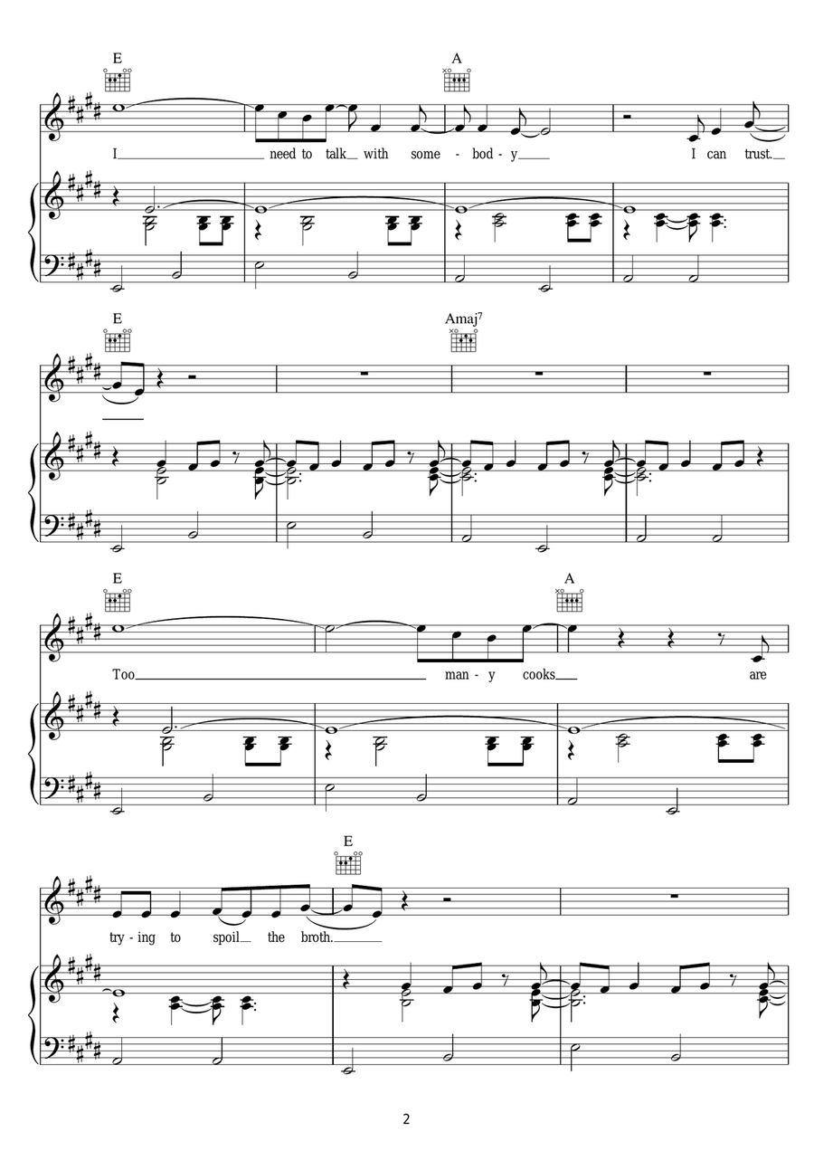 I'm Not Feeling It Anymore Piano, Vocal scores gallery preview page 2