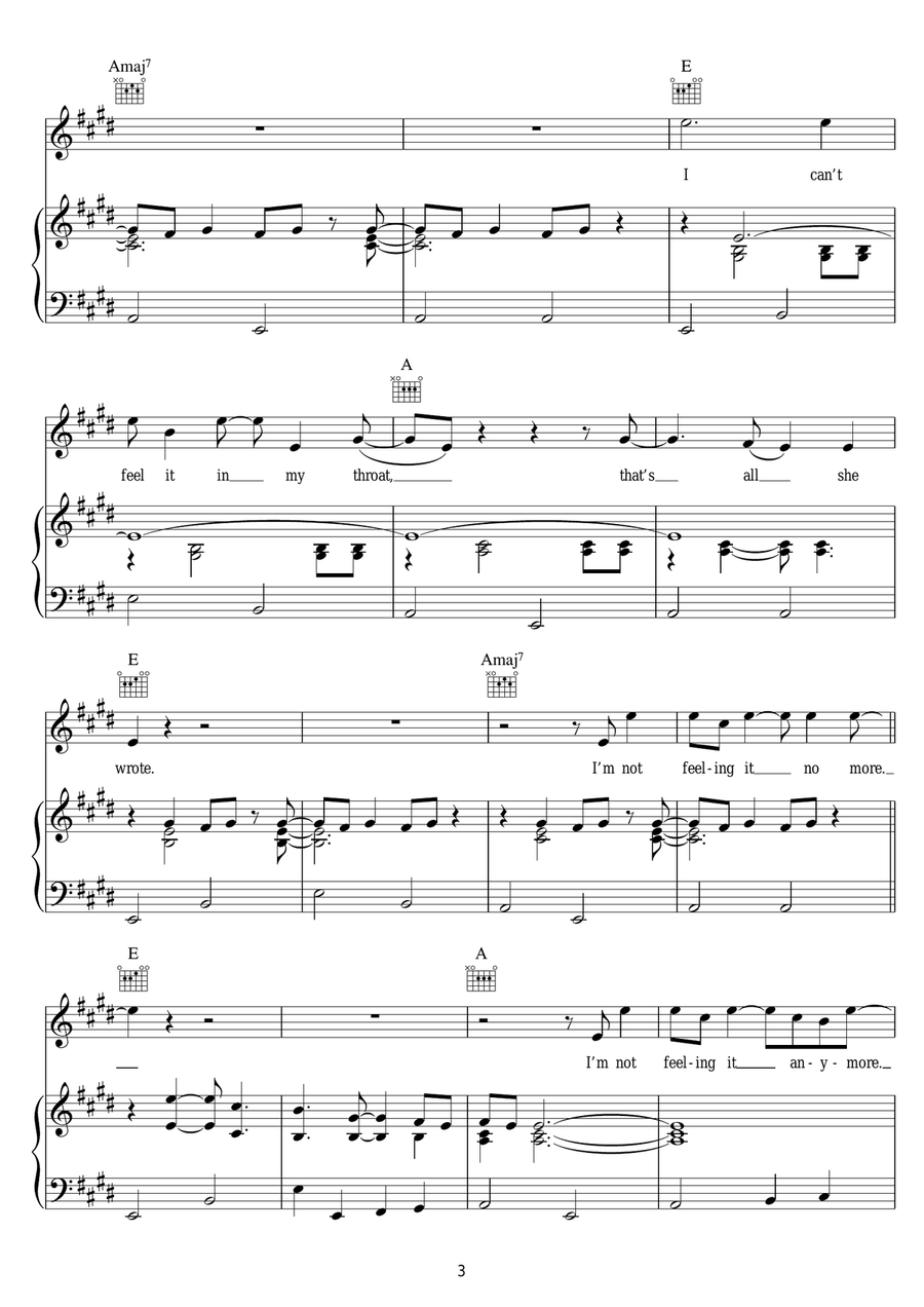 I'm Not Feeling It Anymore Piano, Vocal scores gallery preview page 3