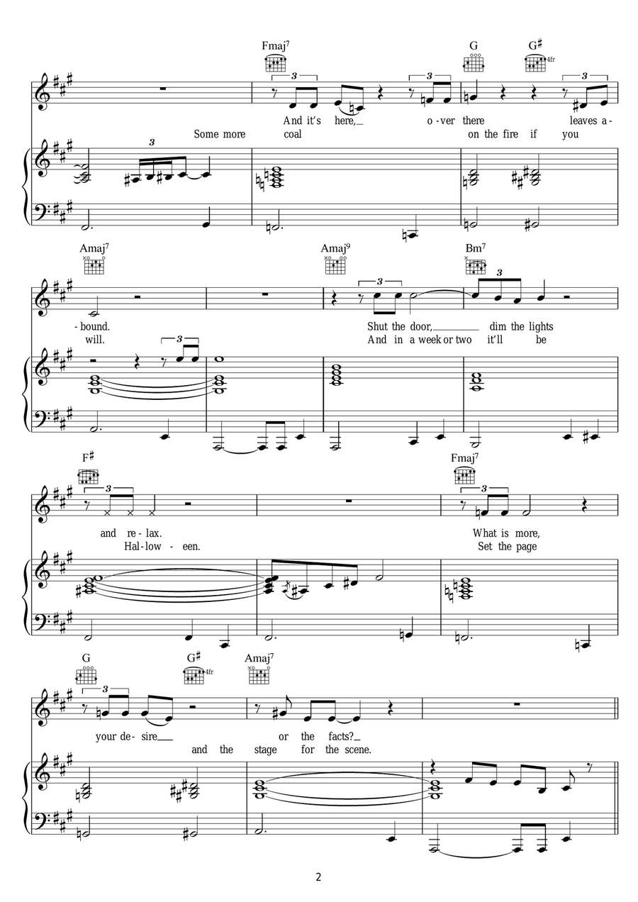 Autumn Song Autumn Song Piano, Vocal scores gallery preview page 2
