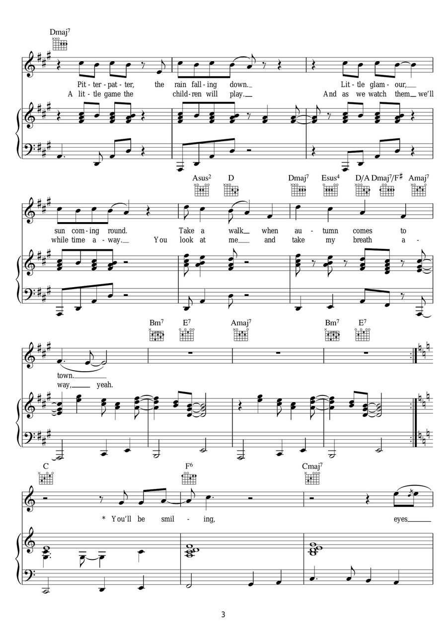 Autumn Song Autumn Song Piano, Vocal scores gallery preview page 3