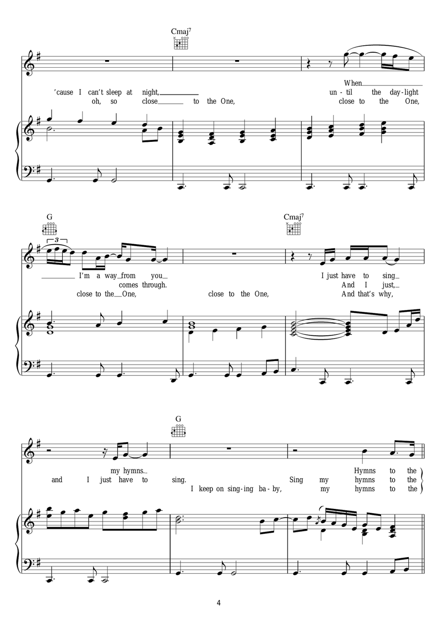 Hymns To The Silence Hymns To The Silence Piano, Vocal scores gallery preview page 4