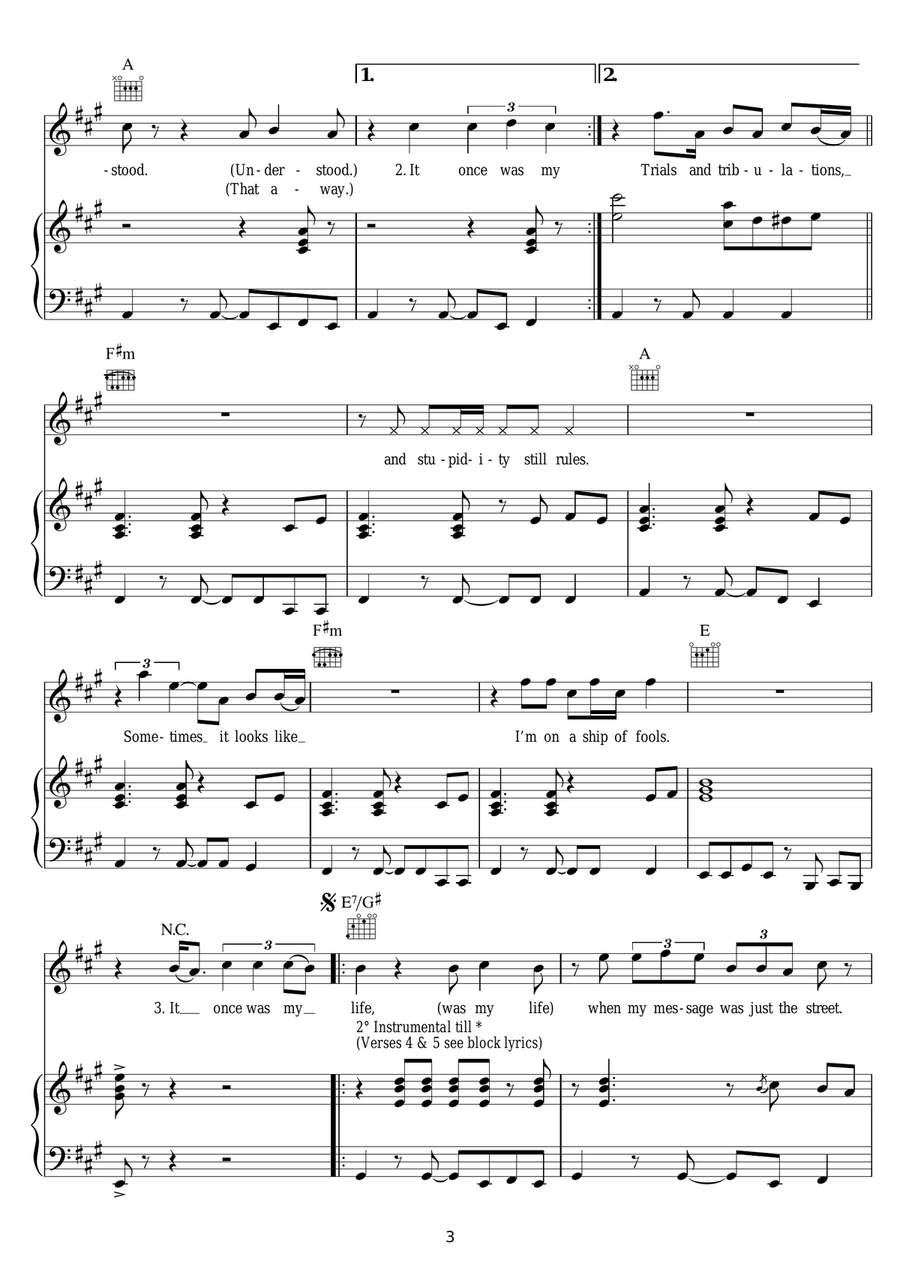 It Once Was My Life It Once Was My Life Piano, Vocal scores gallery preview page 3