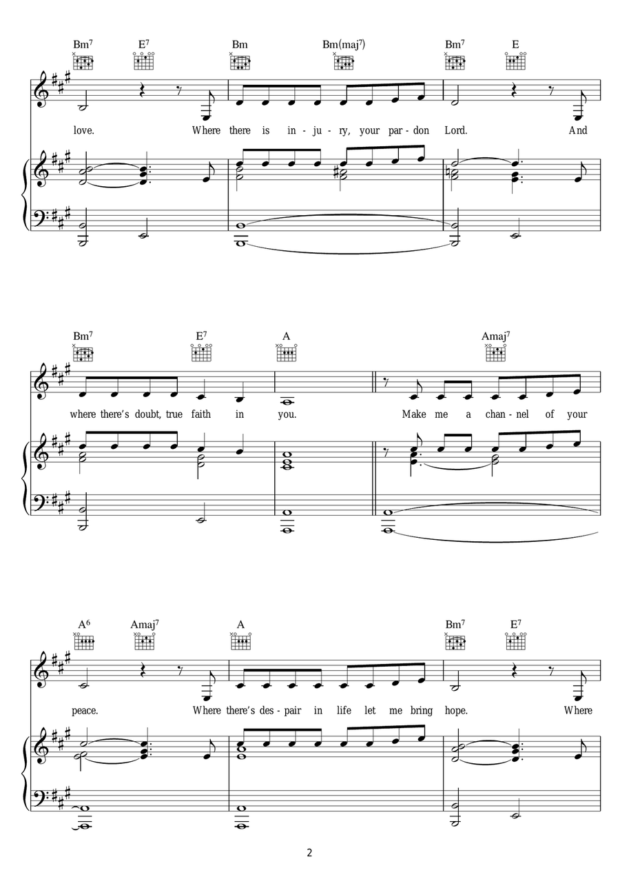Make Me A Channel Of Your Peace (Prayer Of St. Francis) Piano, Vocal scores gallery preview page 2