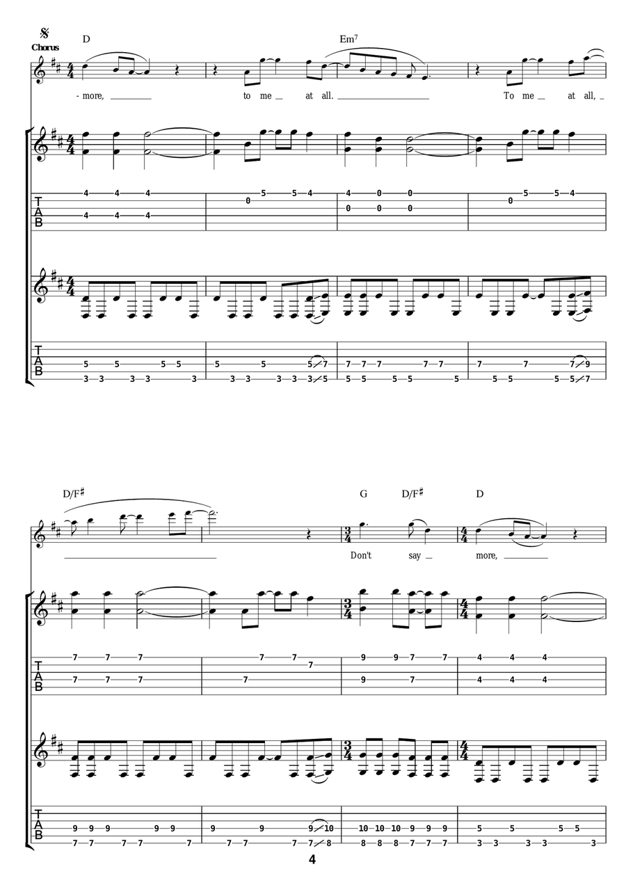 I Don't Know What's Going On Guitar Tablature scores gallery preview page 4