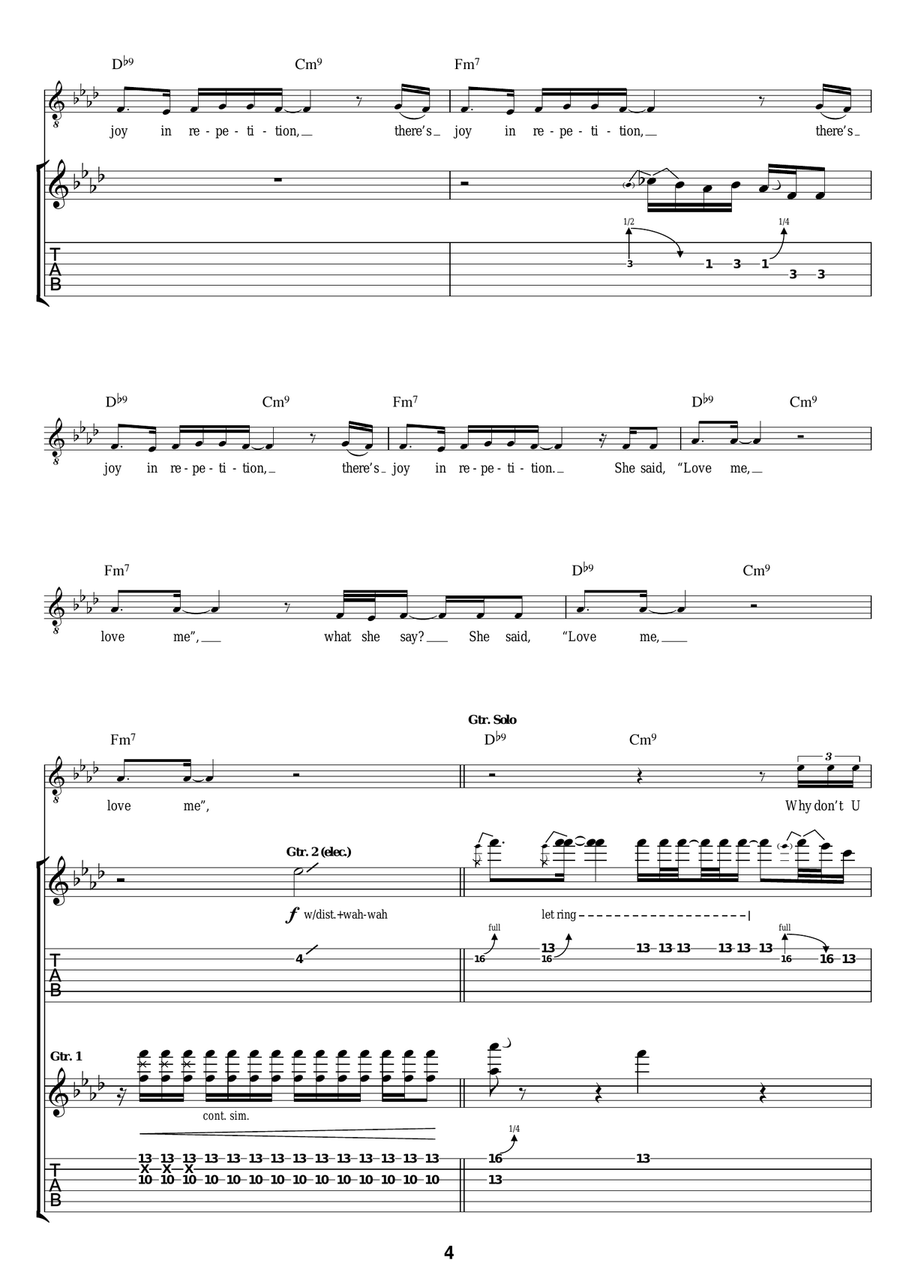 Joy In Repetition Joy In Repetition Electric Guitar scores gallery preview page 4