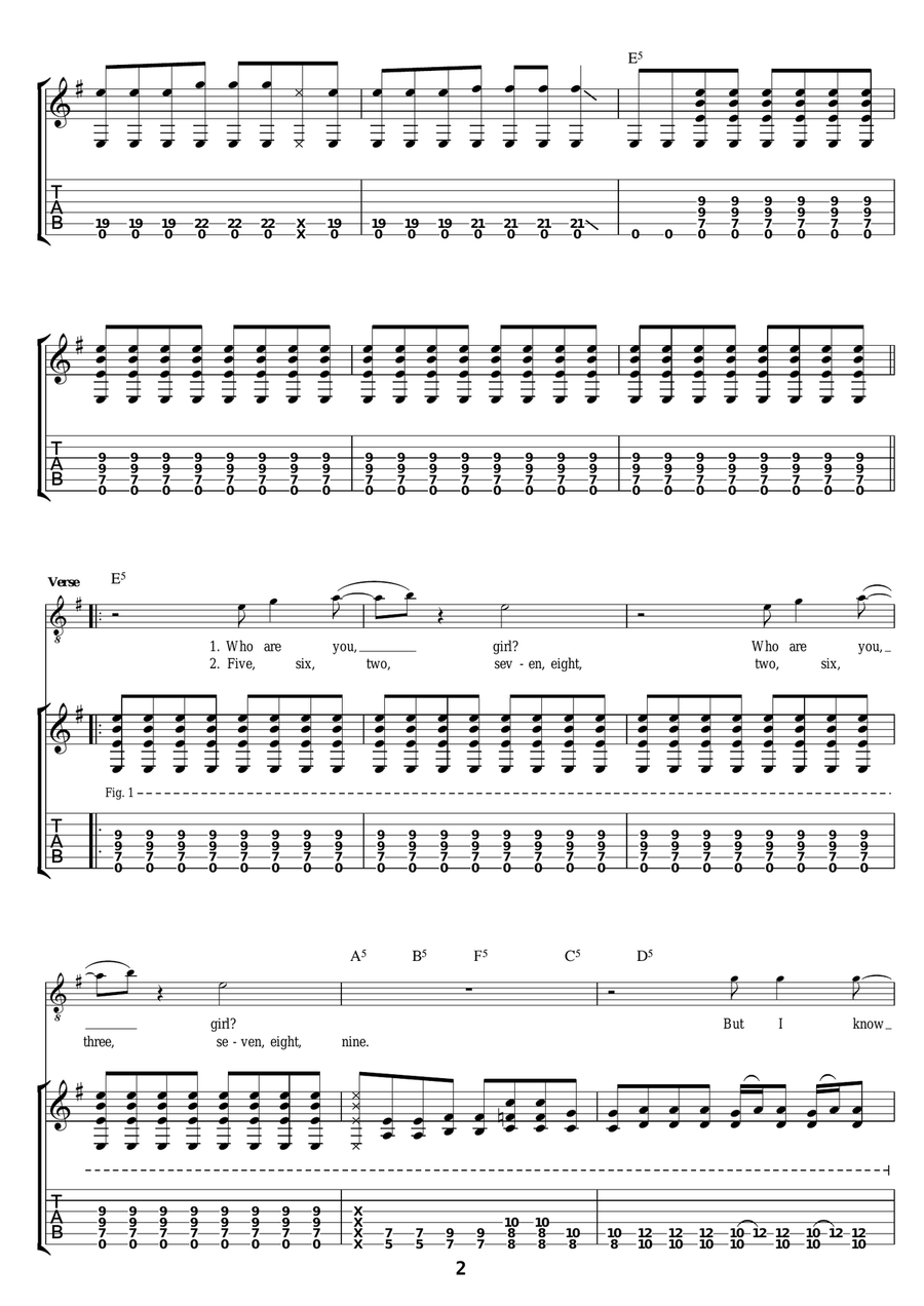 Regular John Regular John Guitar Tablature scores gallery preview page 2