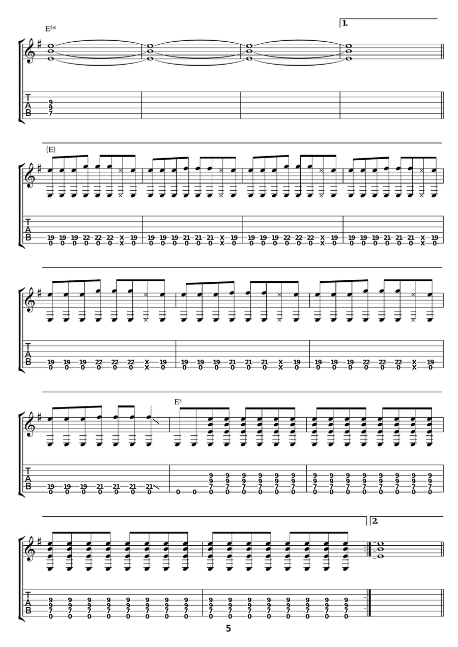 Regular John Regular John Guitar Tablature scores gallery preview page 5