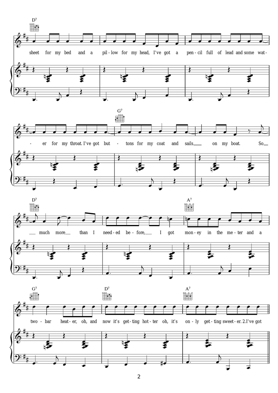 Pencil Full Of Lead Pencil Full Of Lead Piano, Vocal scores gallery preview page 2