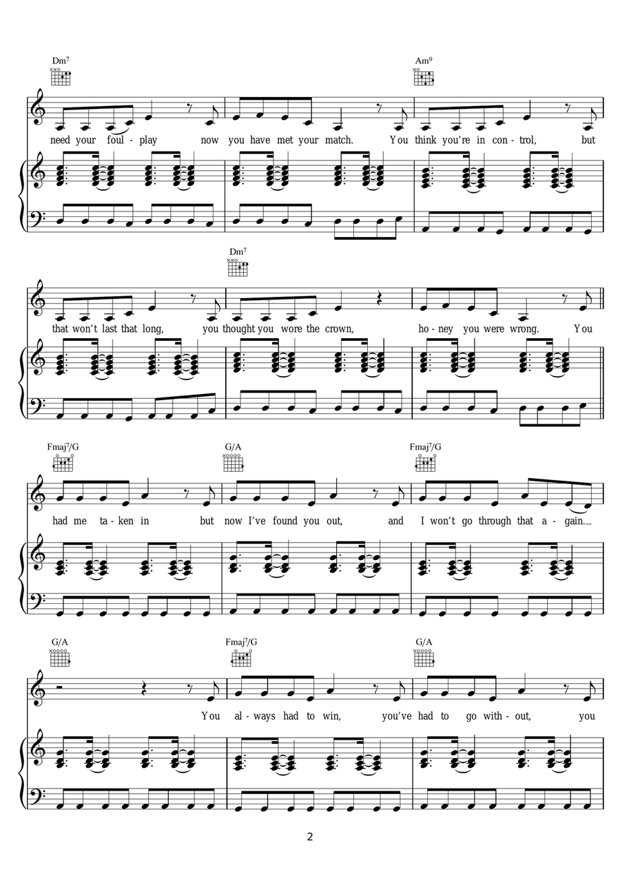 Get Over You Get Over You Piano, Vocal scores gallery preview page 2