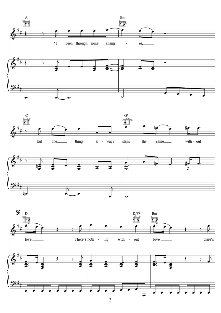 Without Love Without Love Piano, Vocal scores gallery preview page 3