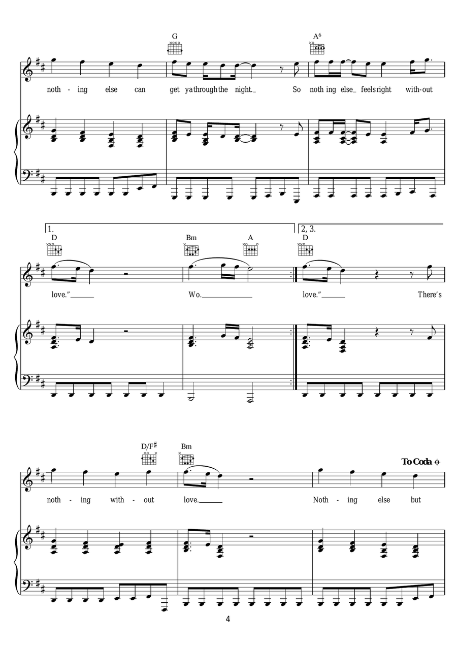 Without Love Without Love Piano, Vocal scores gallery preview page 4