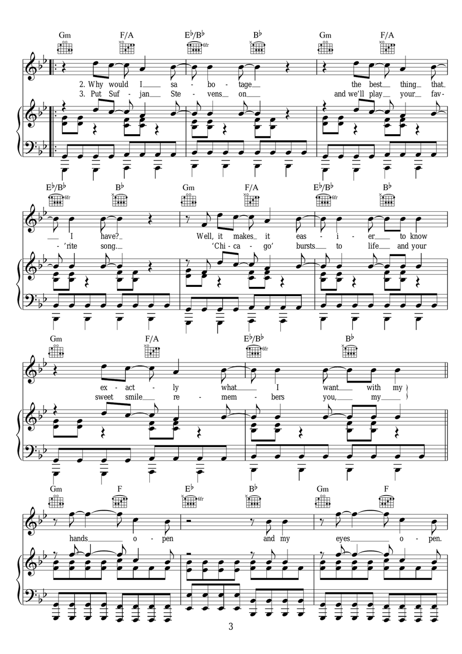 Hands Open Hands Open Piano, Vocal scores gallery preview page 3